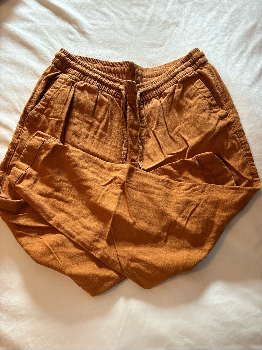 Women's Rust Brown Drawstring Jogger Pants
